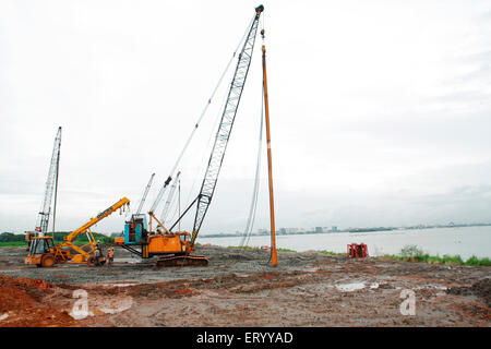 International Container Transshipment Terminal , Vallarpadam Terminal under construction , Kochi , Cochin , Kerala , India , Asia Stock Photo