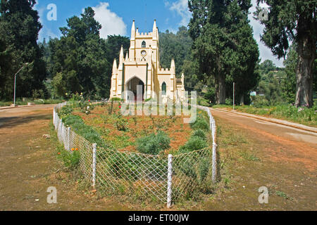 Saint stephen church ; Ooty Udagamandalam ; Tamil Nadu ; India Stock Photo