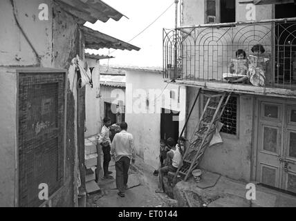 Kamani Indira Nagar and Kaju Pada slum ; Bombay Mumbai ; Maharashtra ; India Stock Photo