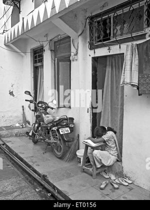 House in Bhatwadi and Devnar slum ; Bombay Mumbai ; Maharashtra ; India Stock Photo