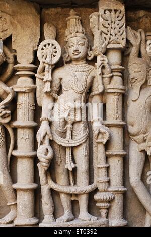 Vishnu ; Rani ki Vav ; Ranki Vav ; step well ; stepwell ; Patan ; Gujarat ; India ; Asia Stock Photo