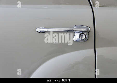 old vintage antique classic car Mercedes Benz 180D door handle Stock Photo