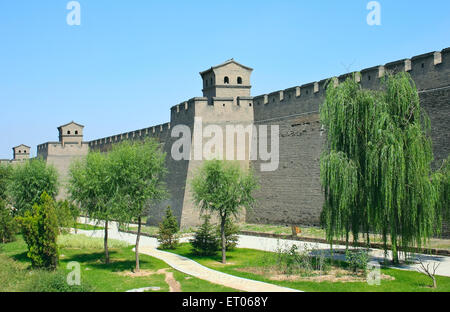 Walls of an ancient fortress city of Pingyao. China. Stock Photo