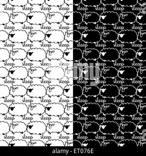 set seamless pattern with sheep Stock Vector