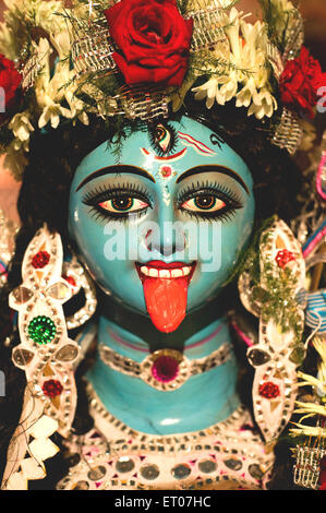 Goddess kali ; Calcutta Kolkata ; West Bengal ; India 18 October 2009 Stock Photo