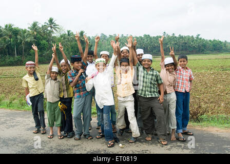 Students of Madrasasa ; Muslim school ; Kerala ; India NO MR Stock Photo