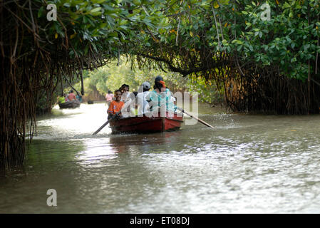 People boating in backwater Pichavaram mangrove forest near Chidambaram ...