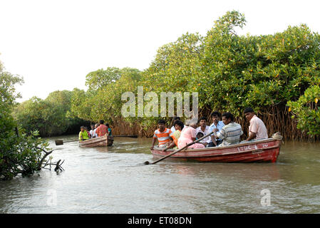 People boating in backwater Pichavaram mangrove forest near Chidambaram ...