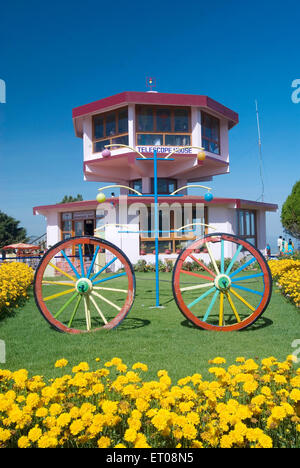 Telescope house in garden on Doddabetta is the highest mountain in the Nilgiri hills ; Ooty ; Tamil Nadu ; India Stock Photo