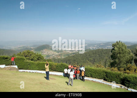 Garden on Doddabetta is the highest mountain in the Nilgiri hills ; Ooty ; Tamil Nadu ; India Stock Photo