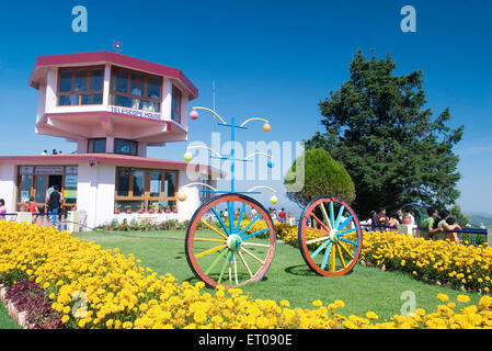 Telescope house in garden on Doddabetta is the highest mountain in the Nilgiri hills ; Ooty ; Tamil Nadu ; India Stock Photo