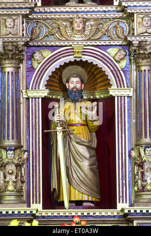 Altar ; St. Mary's Marth Mariam Forane church built in 105 A.D.in Kuravilangad located in Kottayam district of Kerala ; India Stock Photo