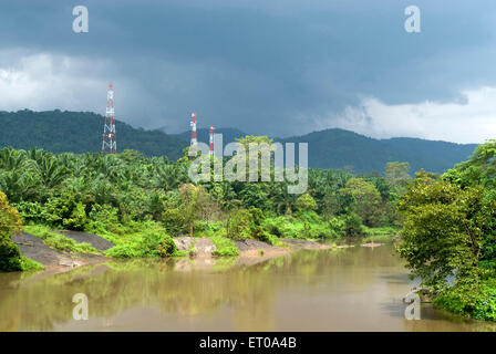 Chalakkudy river view during monsoon ; Kerala ; India Stock Photo