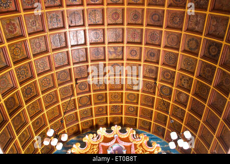 Altar wooden ceiling of St. Thomas Kottakkavu Forane Church, North Paravur, Cochin, Kochi, Kerala, India, Asia Stock Photo