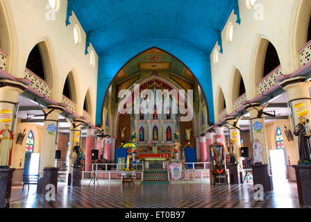 Interior of St. Thomas Kottakkavu Forane Church, North Paravur, Cochin, Kochi, Kerala, India, Asia Stock Photo