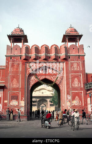 Ajmeri Gate to enter in Jaipur city ; Rajasthan ; India Stock Photo