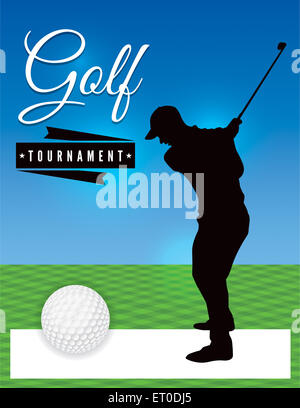 A template illustration design for a golf tournament. Stock Photo