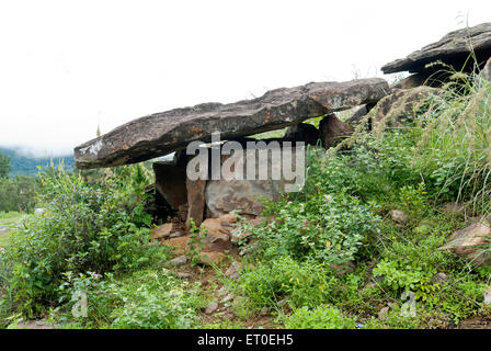 Megalithic dolmens or muniyaras at kovilkadavu ; Kerala ; India Stock Photo