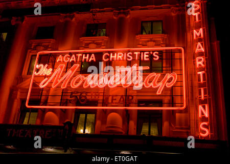 Agatha Christie's Mousetrap neon signage at St Martins Theatre in ...