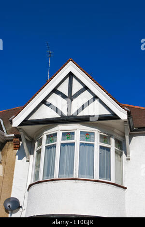 Triangular roof of Tudor houses , London , England , UK , United Kingdom Stock Photo