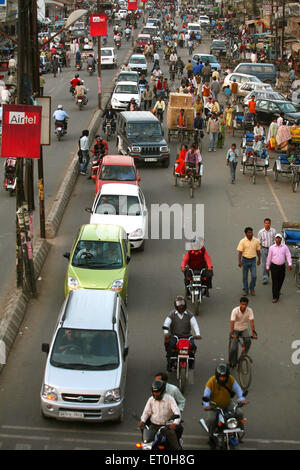 Busy street of Ranchi city capital of Jharkhand ; India Stock Photo