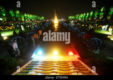 Illuminated garden, Jubilee Park, Tata Steel, Jamshedpur, Tata Nagar, Jharkhand, India, Indian town Stock Photo