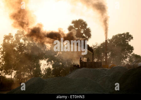 tar factory black smoke, Jamshedpur, Jharkhand, India, Indian life Stock Photo