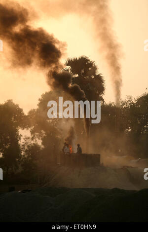 tar factory black smoke, Jamshedpur, Jharkhand, India, Indian life Stock Photo