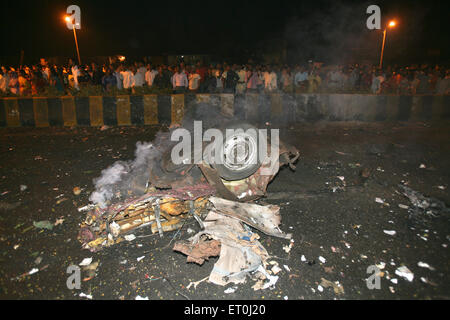 bomb blast, Vile Parle, 2008 Mumbai attack, terrorist attack, terror attack, Bombay, Mumbai, Maharashtra, India, 26 - November - 2008 Stock Photo