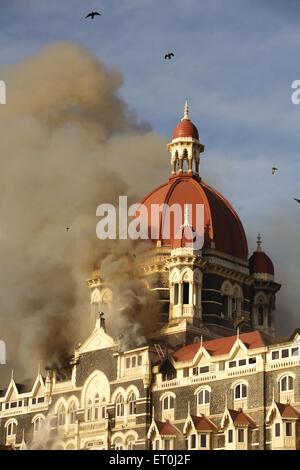 Taj Mahal Hotel fire, 2008 Mumbai attack, terrorist attack, terror attack, Bombay, Mumbai, Maharashtra, India, 26 - November - 2008 Stock Photo