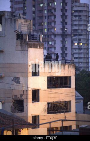 Damaged Nariman House, 2008 Mumbai attack, terrorist attack, terror attack, Bombay, Mumbai, Maharashtra, India, 26th Nov 2008 Stock Photo