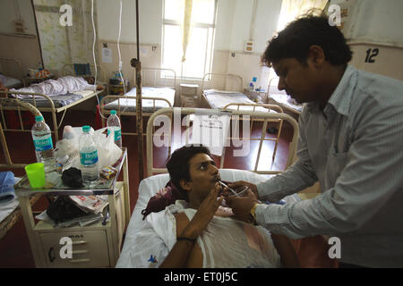 Miraj victim of terrorist attack by Deccan Mujahedeen on 26th November 2008 treated in J.J. hospital in Bombay Mumbai Stock Photo