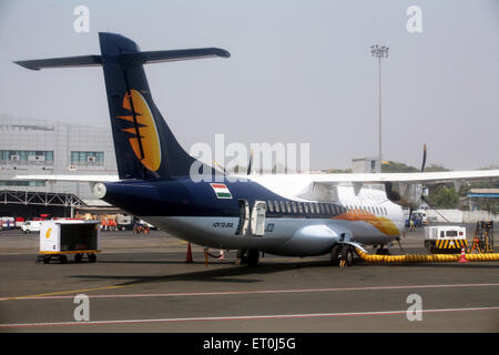 A Jet airways aircraft filling fuel at the Chattrapati Shivaji domestic airport in Bombay Mumbai ; Maharashtra ; India Stock Photo