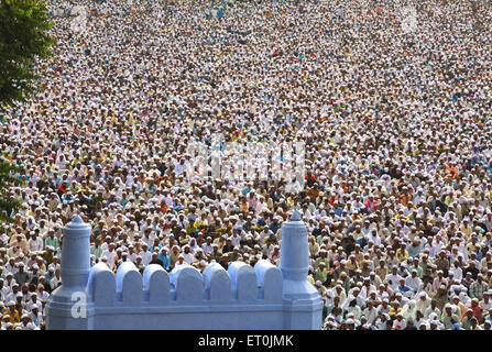 Crowd gathered for Eid al Fitr or Ramzan id namaaz at Lashkar e Eidgaah ground ; Malegaon ; Maharashtra ; India Stock Photo