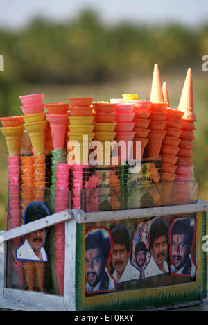 Ice cream cones, Shravanabelagola, Hassan, Karnataka, India Stock Photo