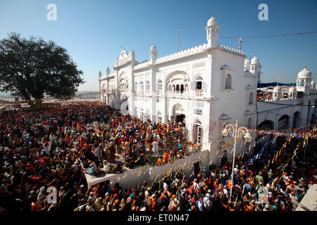 Anandpur sahib Gurudwara during Hola Mohalla festival in Rupnagar district Punjab India Stock Photo