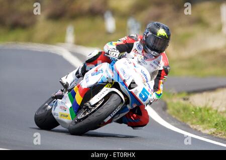 Douglas, Isle of Man. 10th June, 2015. Steve Mercer in action during ...