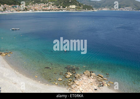 A view on the beach of Capo Noli cape, Italy Stock Photo