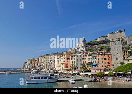 Portovenere harbour UNESCO World Heritage Site Liguria Italy Mediterranean Europe Stock Photo