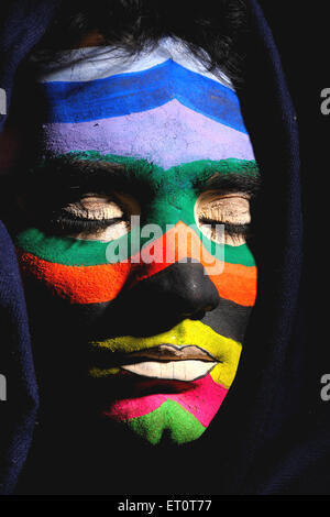 Painted face of man MR#769G Stock Photo