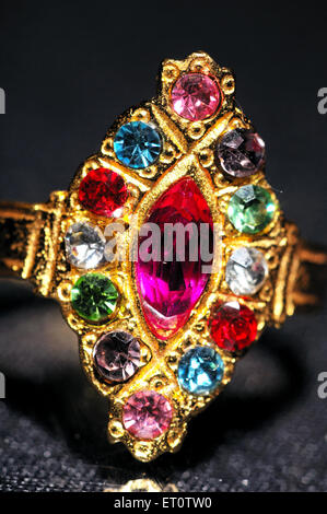 Diamond ring, gold ring, precious stones ring, India Stock Photo