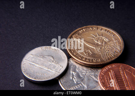 concept of American coins Stock Photo