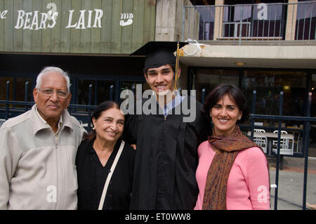 Family on convocation function at Berkeley University ; California ; USA United States of America MR#782 Stock Photo
