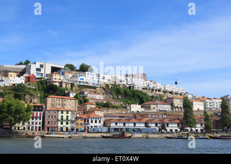 View of Vila Nova de Gaia from north bank of river Douro in Porto, Portugal Stock Photo