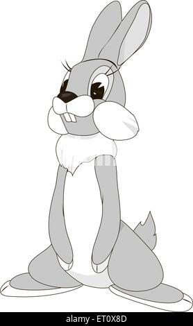 Rabbit cartoon character on white background illustration Stock Vector ...
