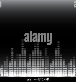 Grayscale digital equalizer background with flares. RGB EPS 10 vector illustration Stock Vector