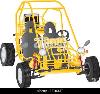 A Yellow Beach Buggy isolated on white Stock Vector