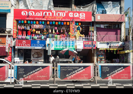 Shop plastic products in Trivandrum ; Thiruvananthapuram ; Kerala ; India ; Asia Stock Photo
