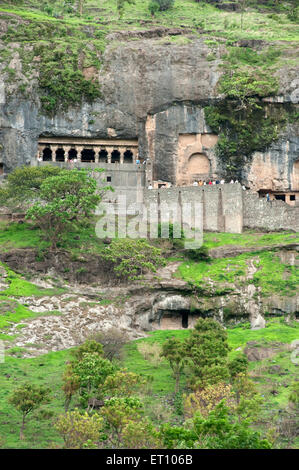 Girijatmaj Ashtavinayak Temple, Ganesha Temple, Ganesa Lena, Ganesh Pahar Caves, Lenyadri, Golegaon, Junnar, Pune, Maharashtra, India, Asia Stock Photo