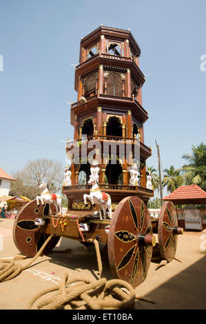 Wooden chariot for rath yatra in ponda ; Goa ; India Stock Photo